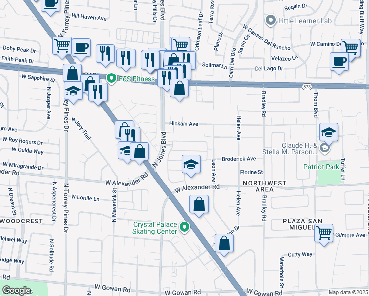 map of restaurants, bars, coffee shops, grocery stores, and more near 5926 Olivine Falls Avenue in Las Vegas
