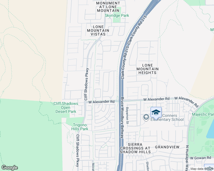 map of restaurants, bars, coffee shops, grocery stores, and more near 10550 West Alexander Road in Las Vegas