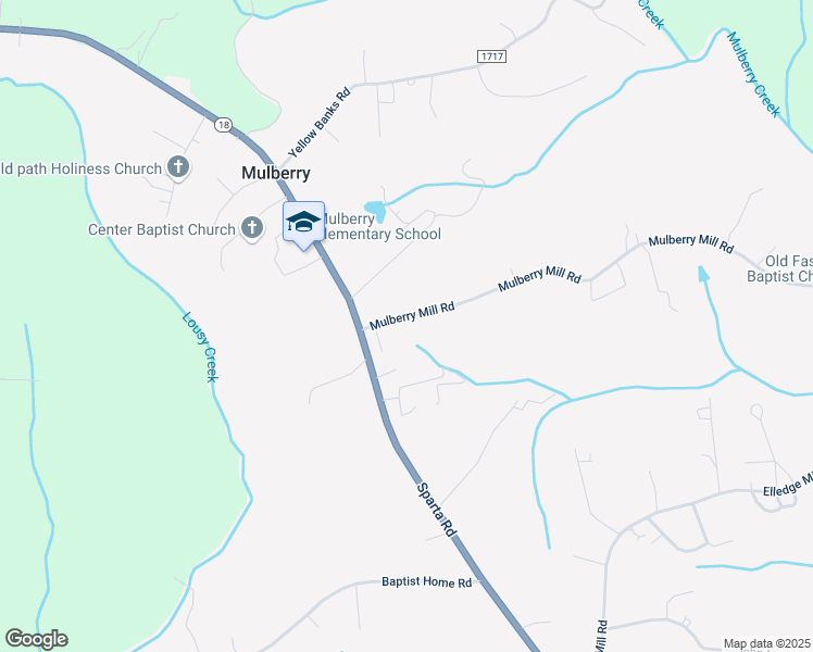 map of restaurants, bars, coffee shops, grocery stores, and more near 178 Mulberry Mill Road in North Wilkesboro