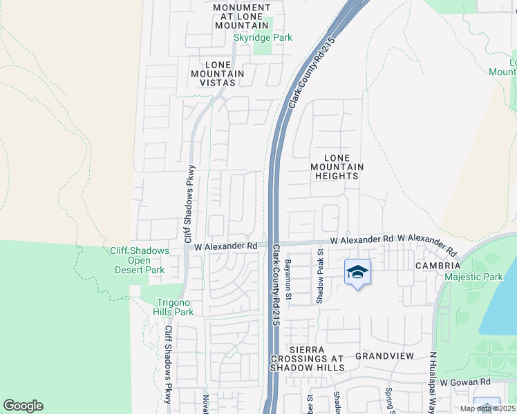 map of restaurants, bars, coffee shops, grocery stores, and more near 10550 West Alexander Road in Las Vegas