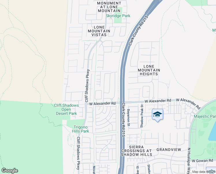 map of restaurants, bars, coffee shops, grocery stores, and more near 10550 West Alexander Road in Las Vegas