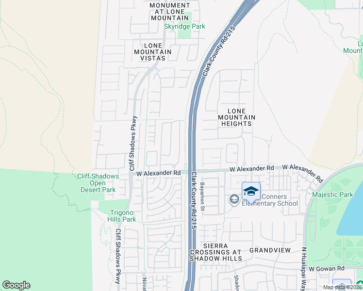 map of restaurants, bars, coffee shops, grocery stores, and more near 10550 West Alexander Road in Las Vegas