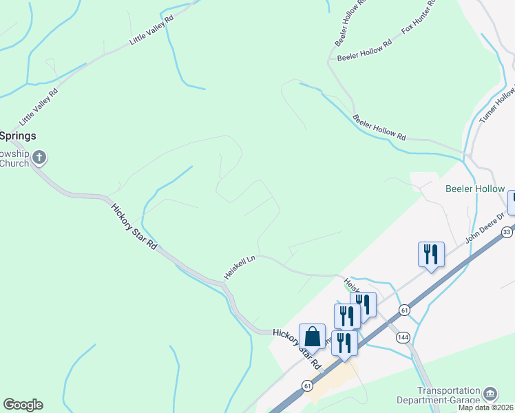 map of restaurants, bars, coffee shops, grocery stores, and more near 514 South Glen Road in Maynardville