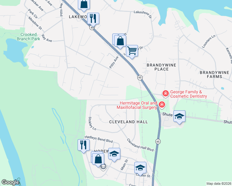 map of restaurants, bars, coffee shops, grocery stores, and more near 110 Laura Drive in Nashville