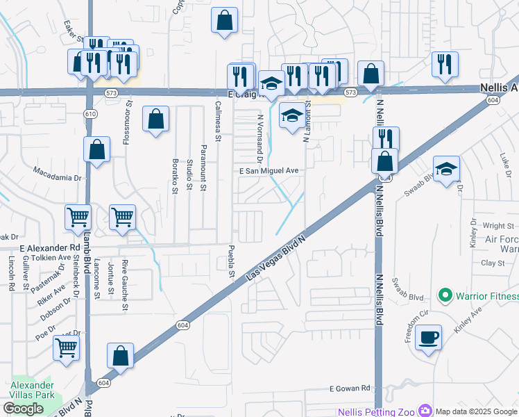 map of restaurants, bars, coffee shops, grocery stores, and more near 4774 Valleyside Avenue in Las Vegas