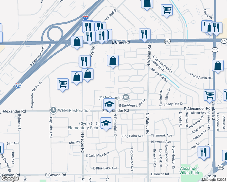 map of restaurants, bars, coffee shops, grocery stores, and more near 3684 Hidden Beach Court in Las Vegas