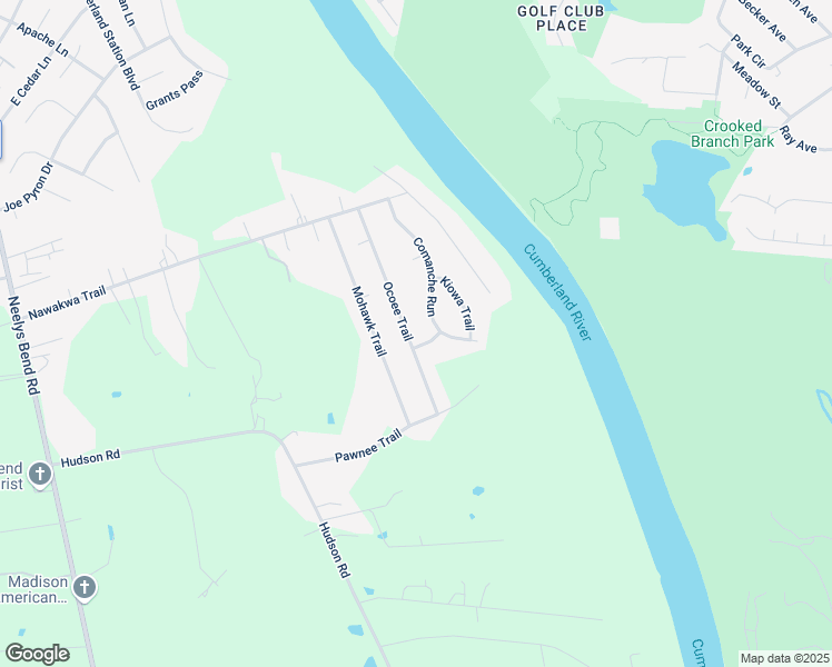 map of restaurants, bars, coffee shops, grocery stores, and more near 1515 Ocoee Trail in Nashville