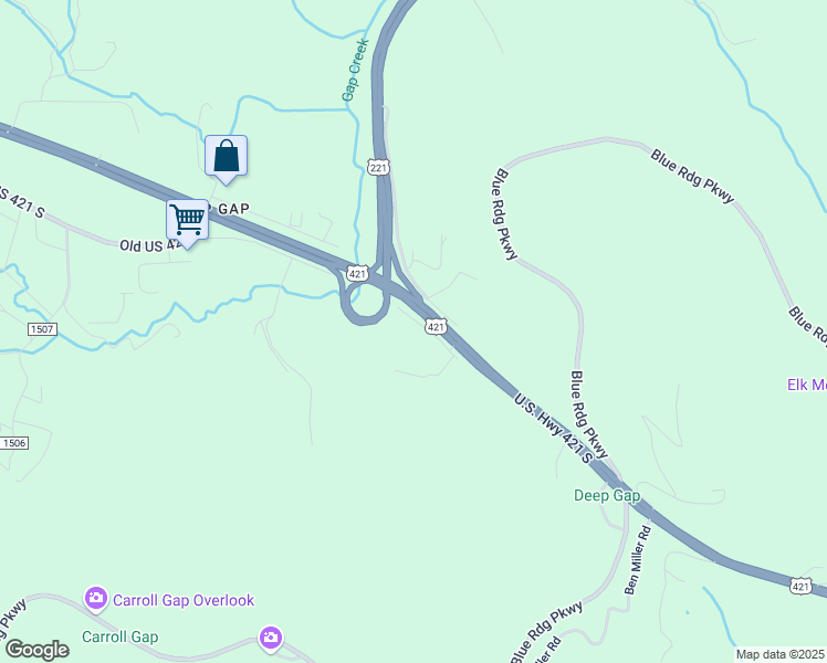 map of restaurants, bars, coffee shops, grocery stores, and more near 132 V L Moretz Road in Watauga County
