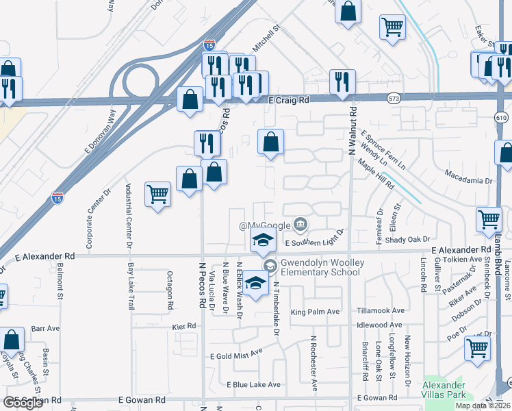 map of restaurants, bars, coffee shops, grocery stores, and more near 4128 Rocky Beach Drive in Las Vegas