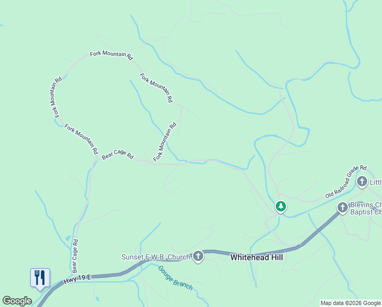 map of restaurants, bars, coffee shops, grocery stores, and more near 335 Bear Cage Road in Roan Mountain