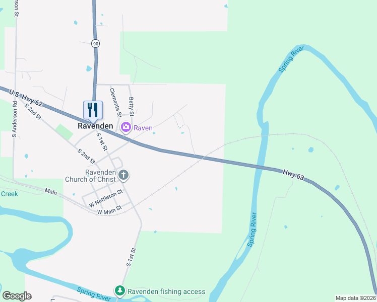 map of restaurants, bars, coffee shops, grocery stores, and more near 14-166 North Perrin Road in Ravenden