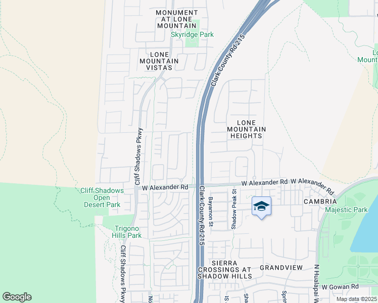 map of restaurants, bars, coffee shops, grocery stores, and more near 10550 West Alexander Road in Las Vegas