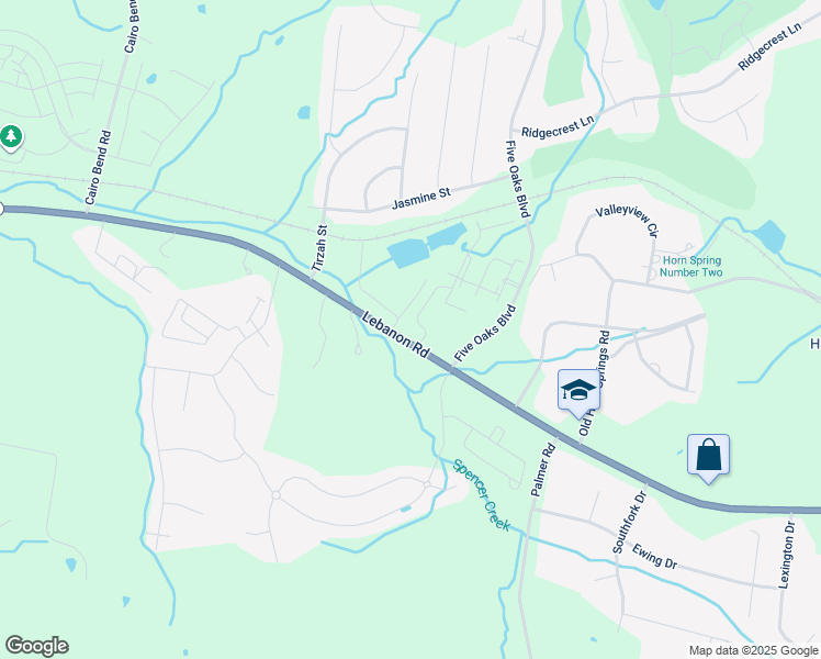 map of restaurants, bars, coffee shops, grocery stores, and more near 25 Prowell Lake Road in Lebanon