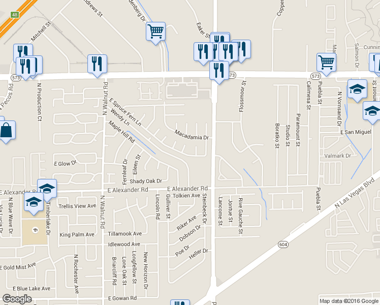 map of restaurants, bars, coffee shops, grocery stores, and more near 4140 Almond Joy Court in Las Vegas