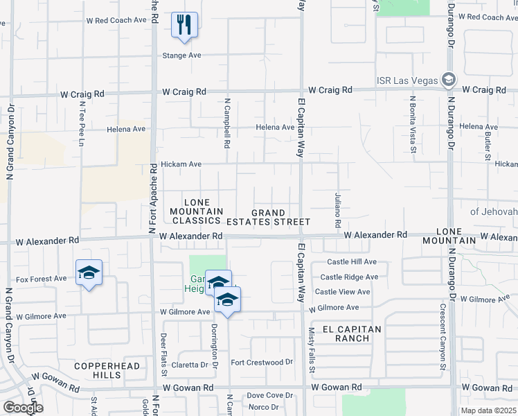 map of restaurants, bars, coffee shops, grocery stores, and more near 4101 Antique Sterling Court in Las Vegas