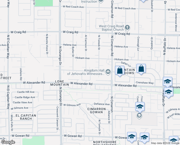 map of restaurants, bars, coffee shops, grocery stores, and more near 8150 West Florine Avenue in Las Vegas