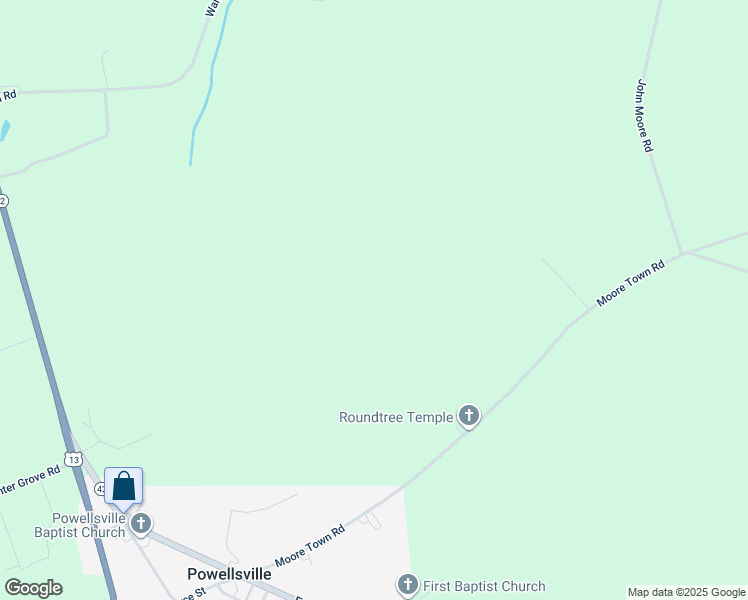 map of restaurants, bars, coffee shops, grocery stores, and more near 137 Moore Town Road in Ahoskie