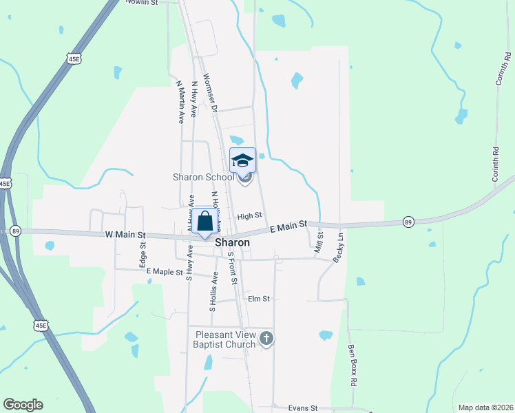 map of restaurants, bars, coffee shops, grocery stores, and more near 218 Woodlawn Road in Sharon