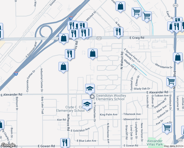 map of restaurants, bars, coffee shops, grocery stores, and more near 3672 Moonlit Beach Avenue in Las Vegas