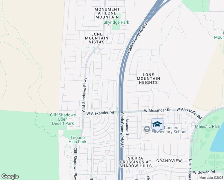 map of restaurants, bars, coffee shops, grocery stores, and more near 10550 West Alexander Road in Las Vegas