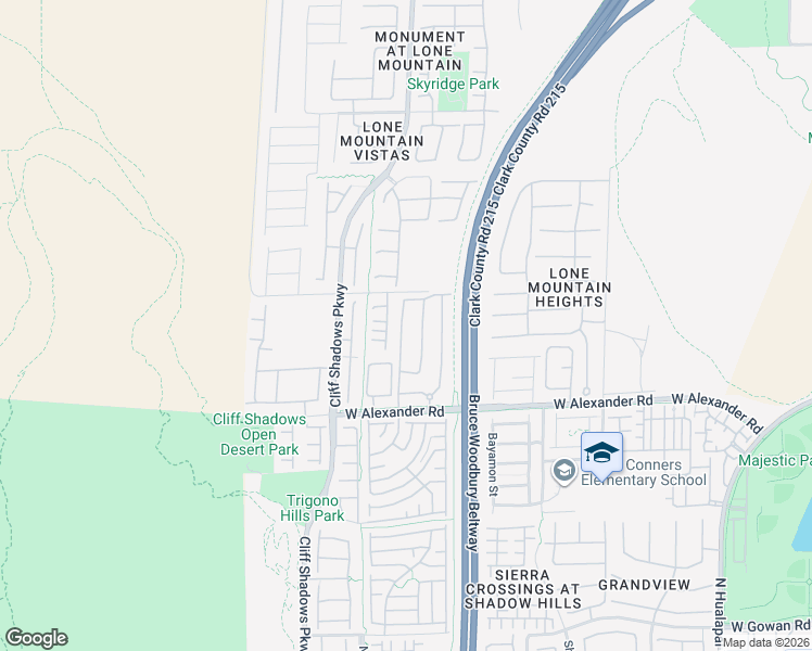 map of restaurants, bars, coffee shops, grocery stores, and more near 10550 West Alexander Road in Las Vegas