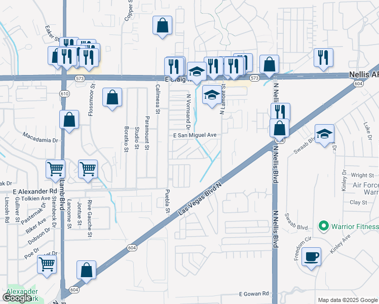 map of restaurants, bars, coffee shops, grocery stores, and more near 4784 Vista Sandia Way in Las Vegas