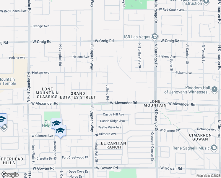 map of restaurants, bars, coffee shops, grocery stores, and more near 4090 North Juliano Road in Las Vegas