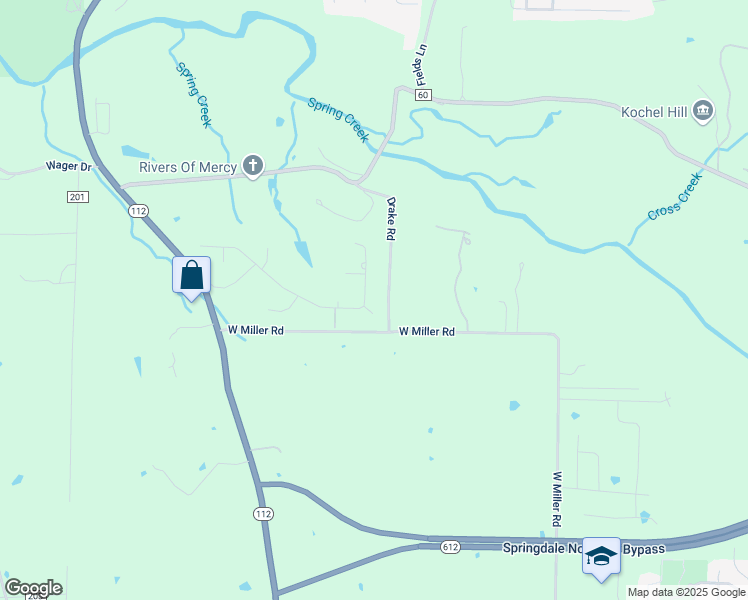 map of restaurants, bars, coffee shops, grocery stores, and more near 13162 Morning Spring Court in Springdale