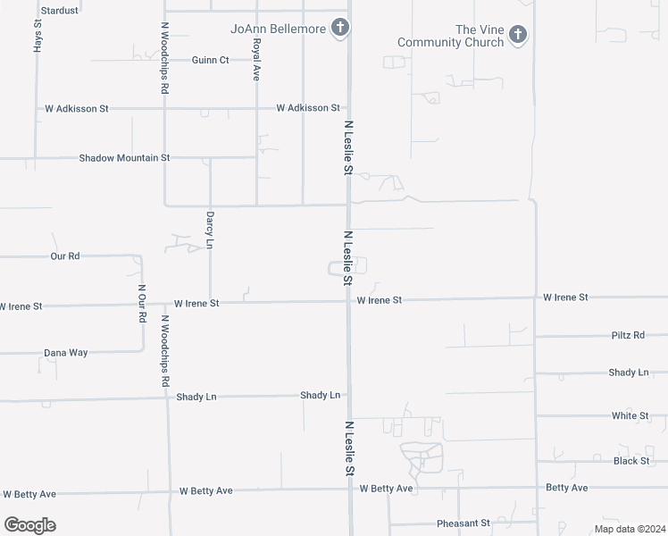 map of restaurants, bars, coffee shops, grocery stores, and more near 1130 North Leslie Street in Pahrump