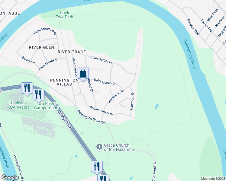 map of restaurants, bars, coffee shops, grocery stores, and more near 4416 Frost Street in Nashville