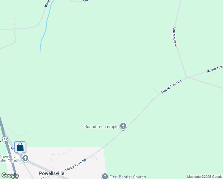 map of restaurants, bars, coffee shops, grocery stores, and more near 141 Moore Town Road in Ahoskie