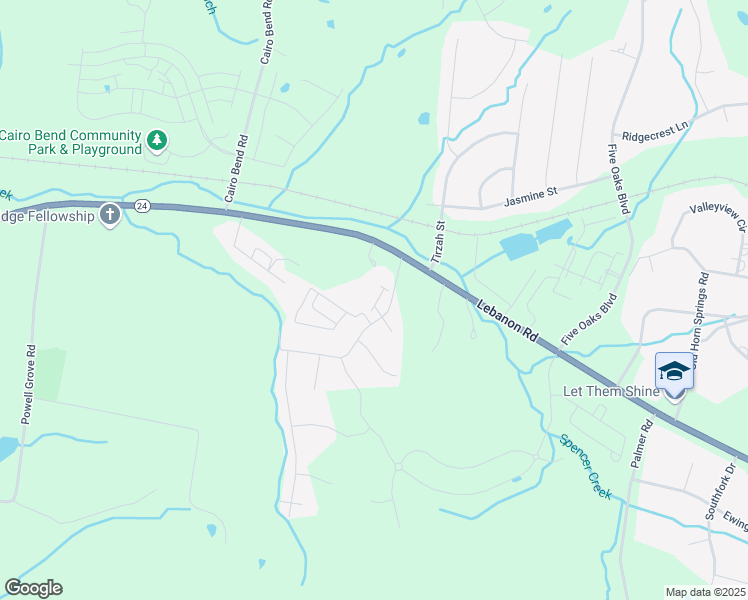 map of restaurants, bars, coffee shops, grocery stores, and more near 15 Buckingham Court in Lebanon