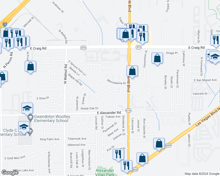 map of restaurants, bars, coffee shops, grocery stores, and more near 4131 Acorn Leaf Court in Las Vegas