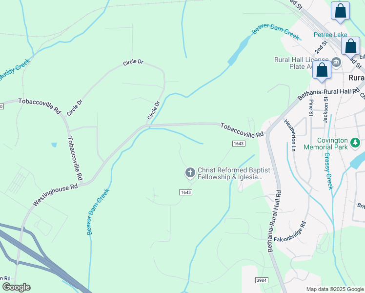map of restaurants, bars, coffee shops, grocery stores, and more near 875 Cook Road in Rural Hall