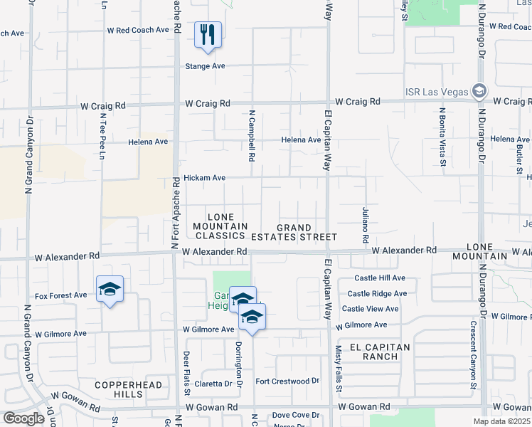 map of restaurants, bars, coffee shops, grocery stores, and more near 4016 Mountain Trek Street in Las Vegas