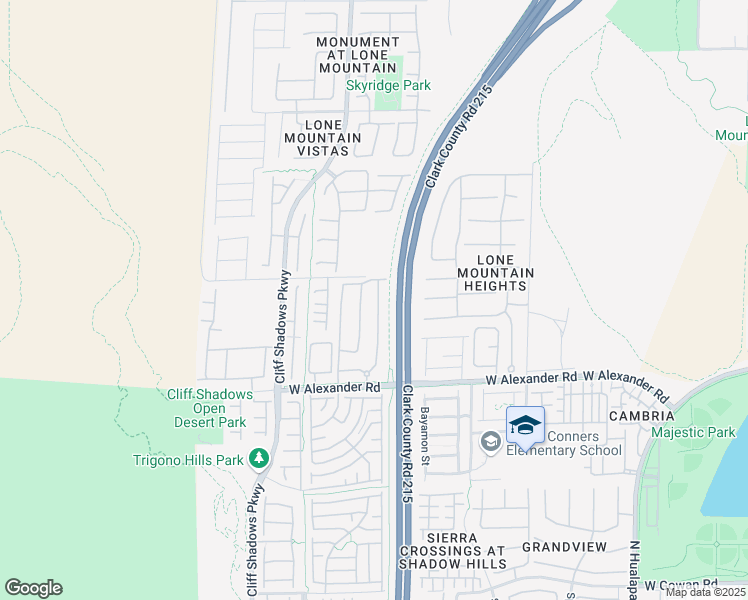 map of restaurants, bars, coffee shops, grocery stores, and more near 10550 West Alexander Road in Las Vegas