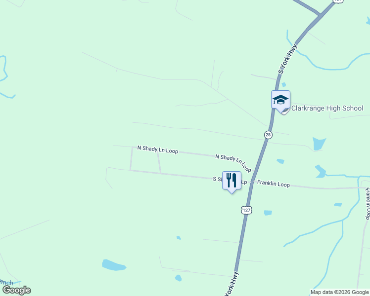 map of restaurants, bars, coffee shops, grocery stores, and more near 1062 North Shady Lane Loop in Clarkrange