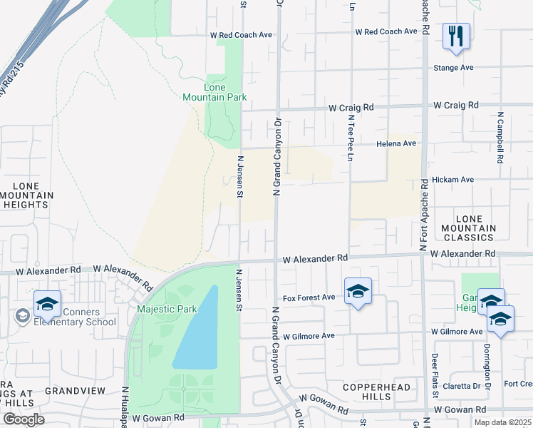 map of restaurants, bars, coffee shops, grocery stores, and more near 4123 North Grand Canyon Drive in Las Vegas