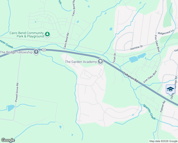 map of restaurants, bars, coffee shops, grocery stores, and more near 202 Villa Circle in Lebanon