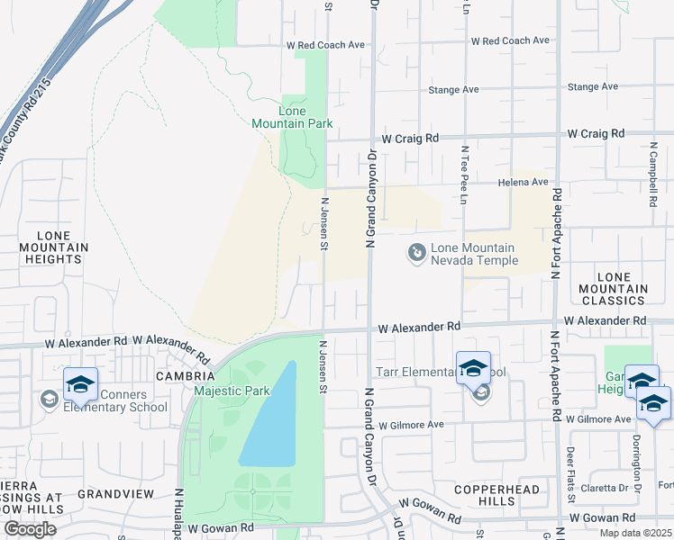 map of restaurants, bars, coffee shops, grocery stores, and more near 4140 North Jensen Street in Las Vegas