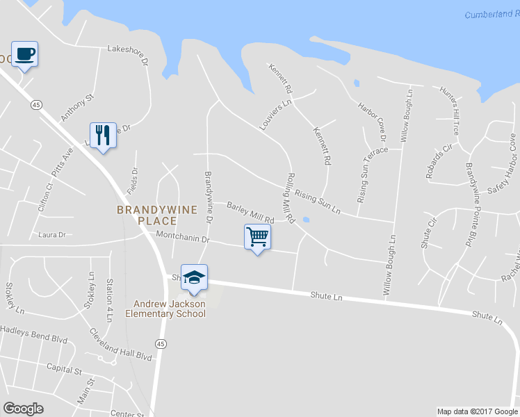map of restaurants, bars, coffee shops, grocery stores, and more near 213 Barley Mill Road in Nashville