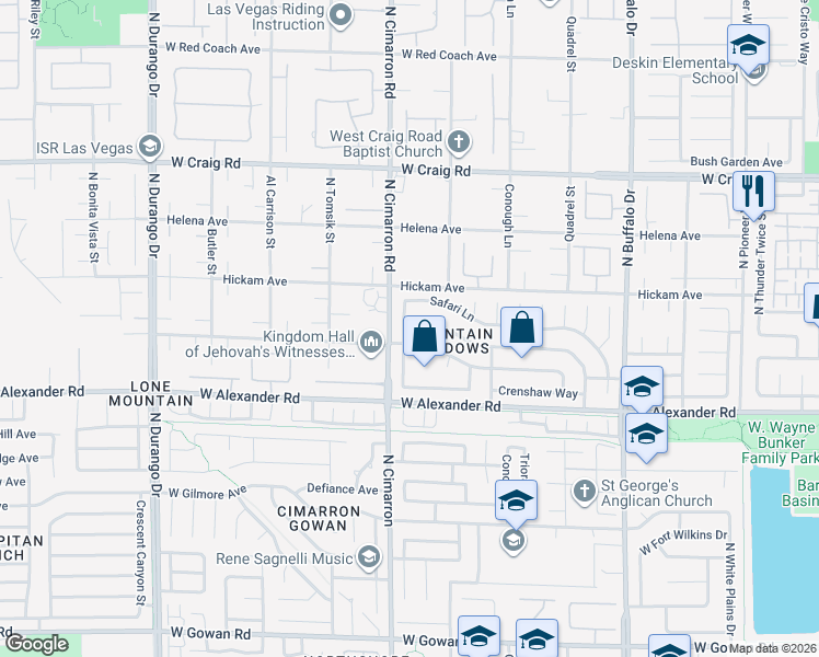 map of restaurants, bars, coffee shops, grocery stores, and more near 8017 Wedlock Lane in Las Vegas