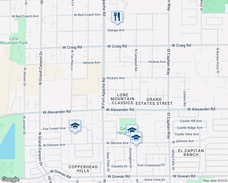 map of restaurants, bars, coffee shops, grocery stores, and more near 4021 Flaming Peak Court in Las Vegas