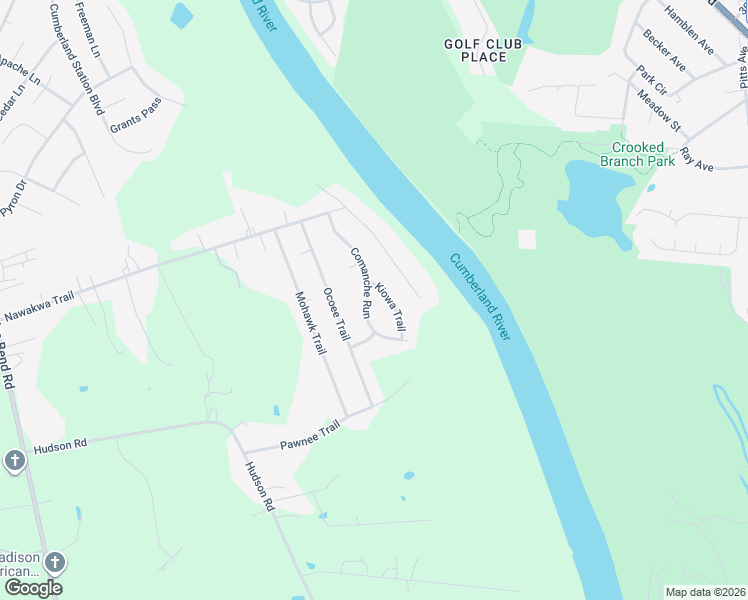 map of restaurants, bars, coffee shops, grocery stores, and more near 120 Kiowa Trail in Nashville