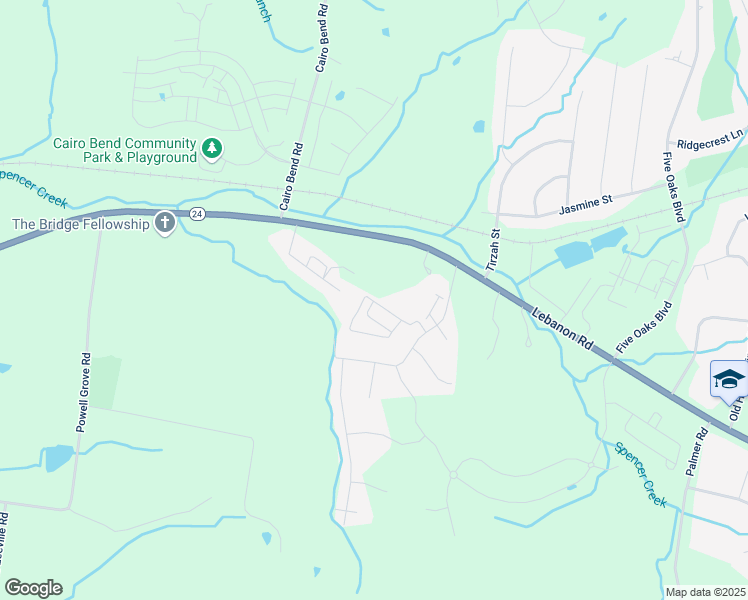 map of restaurants, bars, coffee shops, grocery stores, and more near 500 Villa Place in Lebanon