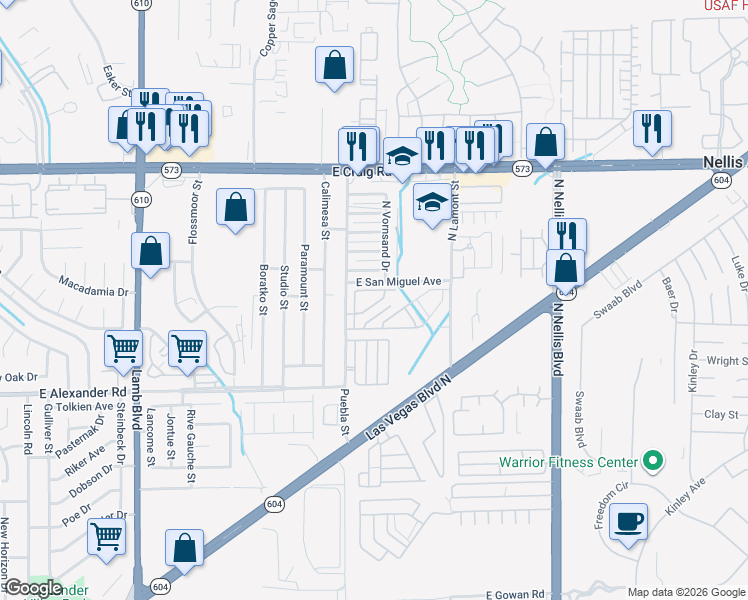 map of restaurants, bars, coffee shops, grocery stores, and more near 4784 Vista Sandia Way in Las Vegas