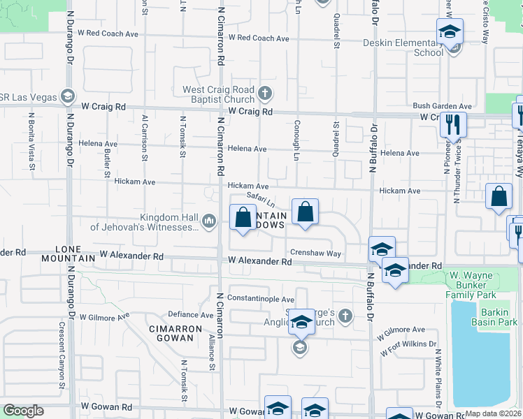 map of restaurants, bars, coffee shops, grocery stores, and more near 7908 Wedlock Lane in Las Vegas
