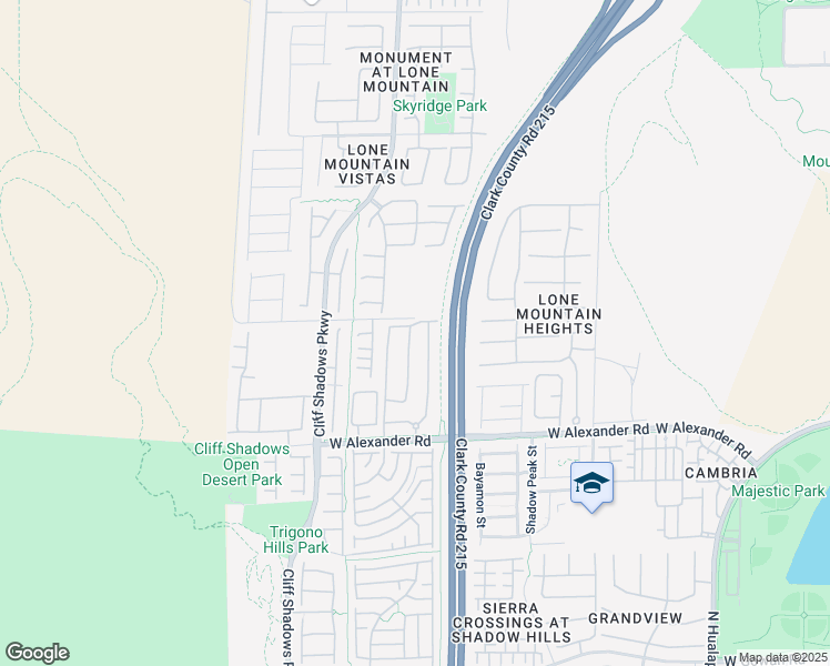 map of restaurants, bars, coffee shops, grocery stores, and more near 10550 West Alexander Road in Las Vegas