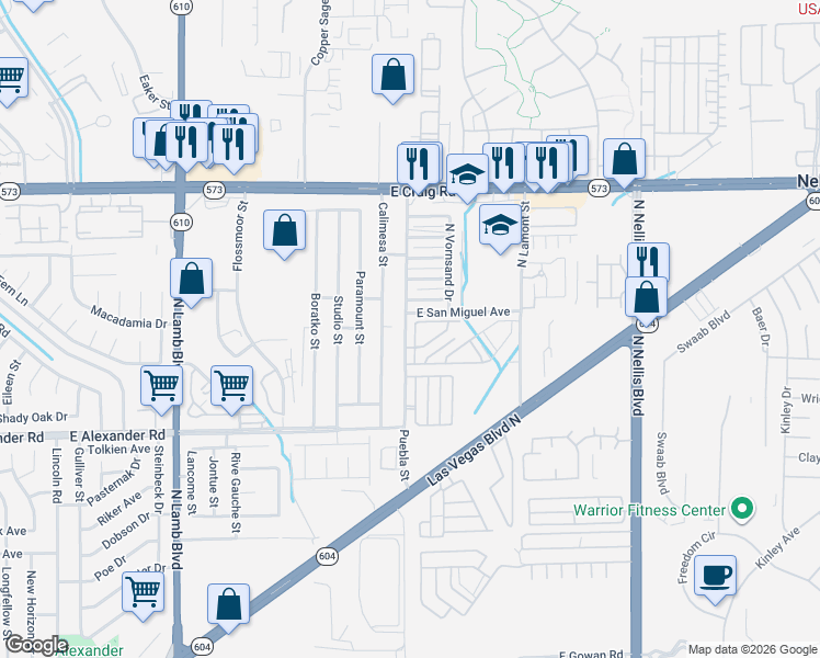 map of restaurants, bars, coffee shops, grocery stores, and more near 4139 Story Rock Street in Las Vegas