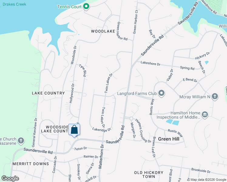 map of restaurants, bars, coffee shops, grocery stores, and more near 5054 Twin Ridge Drive in Green Hill